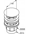 Ventil push-open, Kludi, cu preaplin, negru mat, 1042639-00 - 2