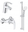 Set baterii, Grohe Eurosmart, cu baterie lavoar M, baterie dus, set de dus Tempesta 100, crom, 23322001+33555002+27853003 - 1