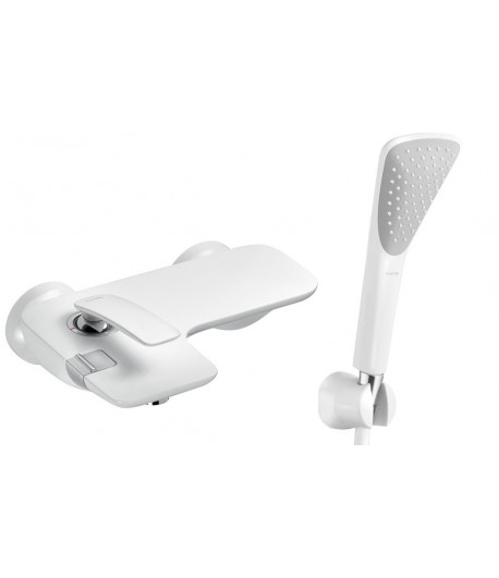 Set baterie si para de dus cu agatatoare, Kludi Balance, alb/crom, 524459175+6765091-00 - 1