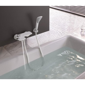 Set baterie si para de dus cu agatatoare, Kludi Balance, alb/crom, 524459175+6765091-00 - 3