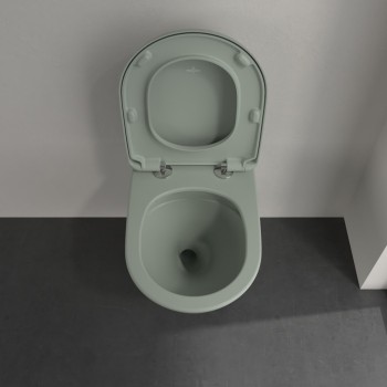 Vas WC rimless suspendat, Villeroy&Boch Antao, TwistFlush, 37x56cm, Morning Green CeramicPlus TitanGlaze, 4674T0R8 - 6