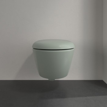 Vas WC rimless suspendat, Villeroy&Boch Antao, TwistFlush, 37x56cm, Morning Green CeramicPlus TitanGlaze, 4674T0R8 - 4