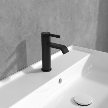 Baterie lavoar fara ventil, Villeroy&Boch Dawn, negru mat, TVW106103152K5 - 8