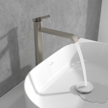 Baterie lavoar fara ventil, Villeroy&Boch Dawn, montaj pe blat,nichel mat periat, TVW10610615264 - 3