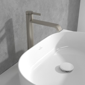 Baterie lavoar fara ventil, Villeroy&Boch Dawn, montaj pe blat,nichel mat periat, TVW10610615264 - 8