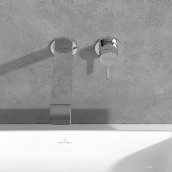 Baterie lavoar de perete, Villeroy&Boch Dawn, montaj incastrat, crom, TVZ10600300061 - 6