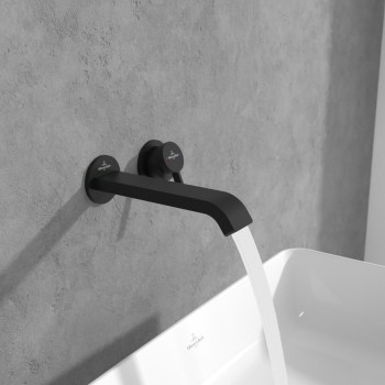 Baterie lavoar de perete, Villeroy&Boch Dawn, montaj incastrat, negru mat, TVZ106003000K5 - 3