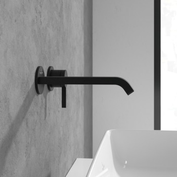 Baterie lavoar de perete, Villeroy&Boch Dawn, montaj incastrat, negru mat, TVZ106003000K5 - 7