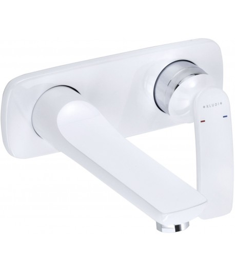 Baterie lavoar de perete, Kludi Balance, montaj incastrat, alb/crom, 522469175 - 1