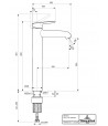 Baterie lavoar fara ventil, Villeroy&Boch Skyla, montaj pe blat, crom, TVW11600300061 - 2