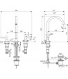 Baterie lavoar cu dubla comanda si ventil pop-up, Ideal Standard Atelier Joy Neo, crom, BD144AA - 4
