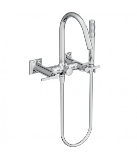 Baterie cada cu dubla comanda, Ideal Standard Atelier Joy Neo, cu para, agatatoare si furtun, crom, BD163AA - 1
