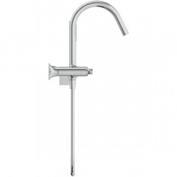 Baterie cada cu dubla comanda, Ideal Standard Atelier Joy Neo, cu para, agatatoare si furtun, crom, BD163AA - 2