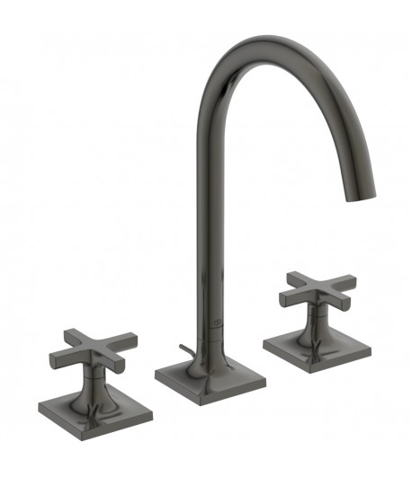 Baterie lavoar cu dubla comanda si ventil pop-up, Ideal Standard Atelier Joy Neo, levier cruce, Magnetic Grey, BD143A5 - 1