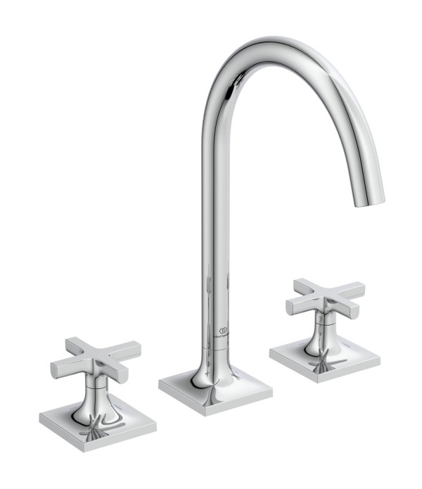 Baterie lavoar cu dubla comanda, Ideal Standard Atelier Joy Neo, levier cruce, fara ventil, crom, BD145AA - 1