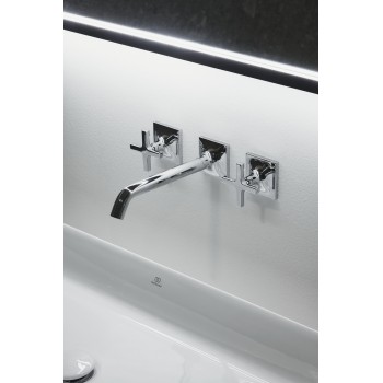 Baterie lavoar de perete, dubla comanda, Ideal Standard Atelier Joy Neo, montaj incastrat, levier cruce, crom, BD153AA - 6