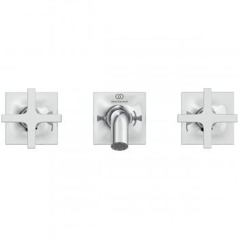 Baterie lavoar de perete, dubla comanda, Ideal Standard Atelier Joy Neo, montaj incastrat, levier cruce, crom, BD153AA - 2