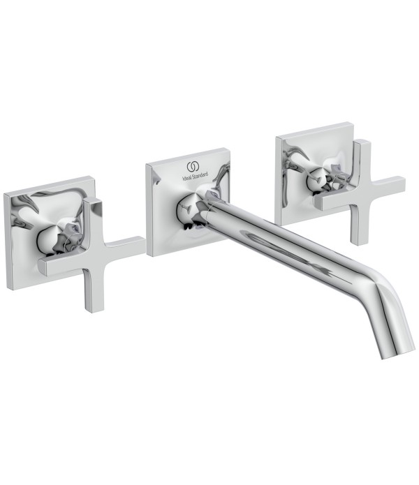 Baterie lavoar de perete, dubla comanda, Ideal Standard Atelier Joy Neo, montaj incastrat, levier cruce, crom, BD153AA - 1