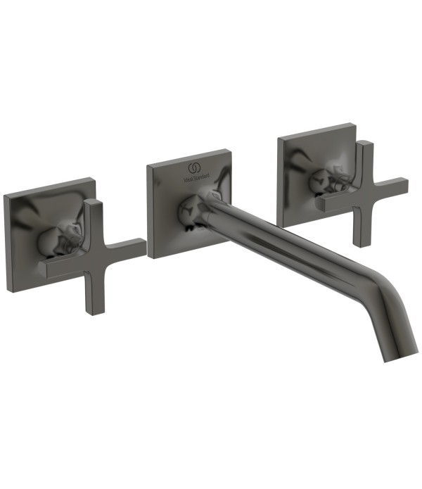 Baterie lavoar de perete, dubla comanda, Ideal Standard Atelier Joy Neo, montaj incastrat, levier cruce, Magnetic Grey, BD153A5 