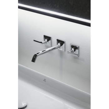 Baterie lavoar de perete, dubla comanda, Ideal Standard Atelier Joy Neo, montaj incastrat, levier drept, crom, BD154AA - 4