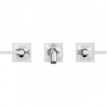 Baterie lavoar de perete, dubla comanda, Ideal Standard Atelier Joy Neo, montaj incastrat, levier drept, crom, BD154AA - 2