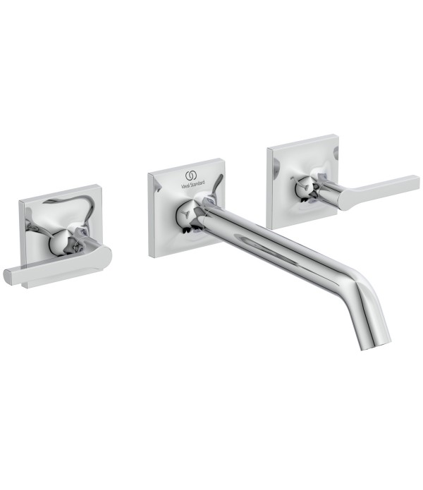 Baterie lavoar de perete, dubla comanda, Ideal Standard Atelier Joy Neo, montaj incastrat, levier drept, crom, BD154AA - 1