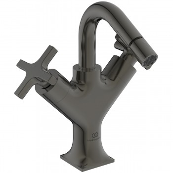 Baterie bideu cu dubla comanda si ventil pop-up, Ideal Standard Atelier Joy Neo, levier cruce, Magnetic Grey, BD157A5 - 1