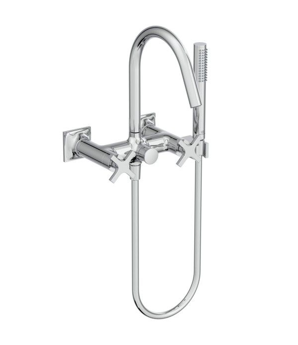 Baterie cada cu dubla comanda, Ideal Standard Atelier Joy Neo, cu set dus, levier cruce, crom, BD162AA - 1