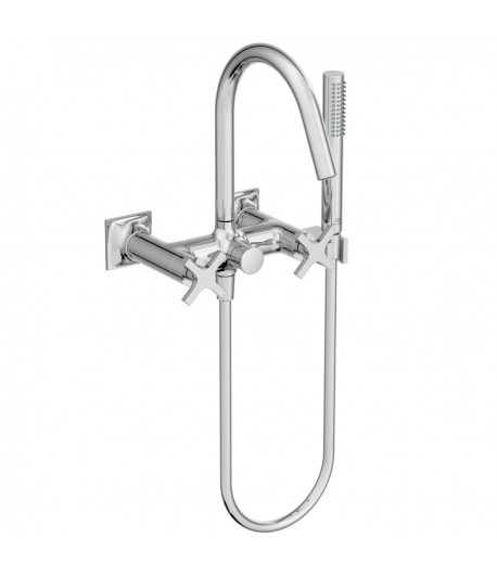Baterie cada cu dubla comanda, Ideal Standard Atelier Joy Neo, cu set dus, levier cruce, crom, BD162AA - 1