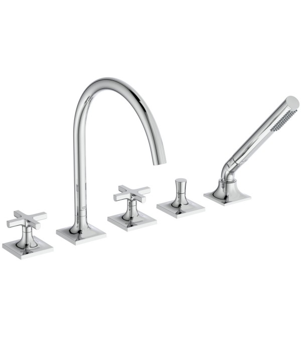 Baterie cada, Ideal Standard Atelier Joy Neo, din 5 elemente, levier cruce, crom, BD164AA - 1