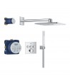 Sistem de dus incastrat cu termostat, Grohe Grohtherm SmartControl Rainshower SmartActive 310 Cube, crom, 34873000 - 1