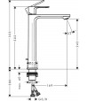 Baterie lavoar cu ventil pop-up, Hansgrohe Rebris E, montaj pe blat, CoolStart, negru mat, 72581670 - 2