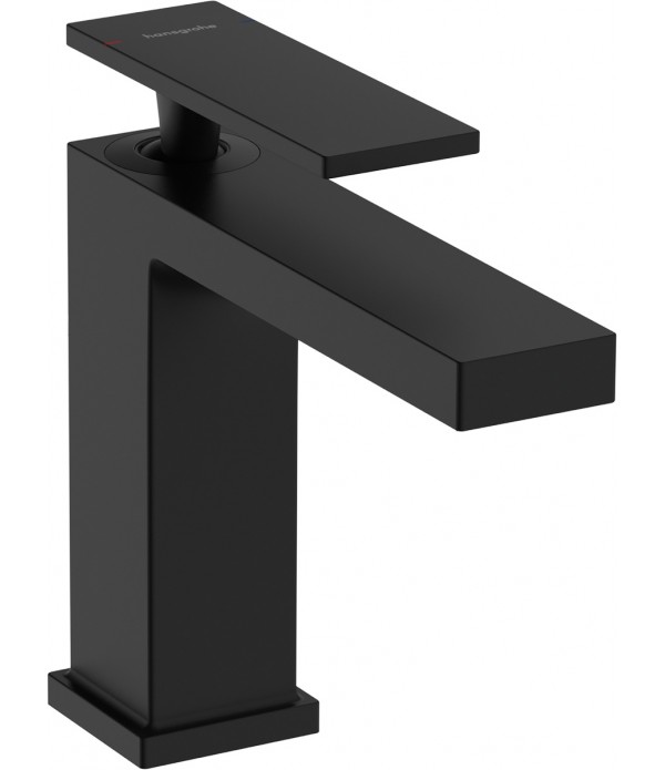 Baterie lavoar cu ventil pop-up, Hansgrohe Tecturis E 110, EcoSmart+, negru mat, 73010670 - 1