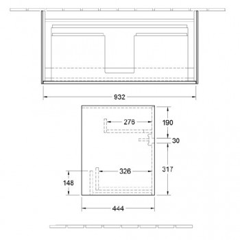 Set mobilier 95.4cm Villeroy&Boch Collaro Nordic Oak, cu lavoar Subway.20, C011L0VJ+7175A001 - 3