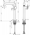 Baterie lavoar cu ventil push-open, Hansgroghe Tecturis S 240 Fine, CoolStart, montaj pe blat, crom, 73373000 - 2