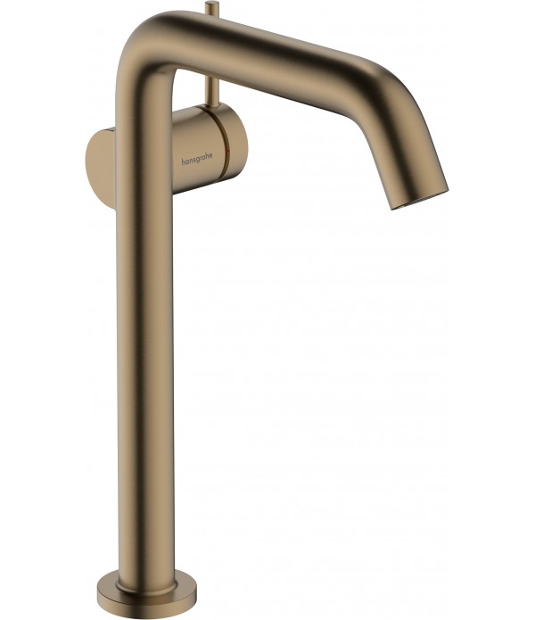 Baterie lavoar cu ventil push-open, Hansgroghe Tecturis S 240 Fine, CoolStart, montaj pe blat, bronz periat, 73373140 - 1