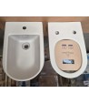 Pachet vas WC rimless suspendat + bideu suspendat, Villeroy&Boch Antao, TwistFlush, cu capac WC inchidere lenta, Almond - 1