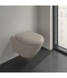 Pachet vas WC rimless suspendat + bideu suspendat, Villeroy&Boch Antao, TwistFlush, cu capac WC inchidere lenta, Almond - 8