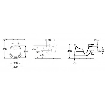Set vas WC rimless suspendat, Villeroy&Boch Skyla, TwistFlush, cu capac inchidere lenta, 37x56cm, Alb Alpin, 5656CL01 - 2