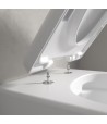 Set vas WC rimless suspendat, Villeroy&Boch Skyla, TwistFlush, capac inchidere lenta, 37x56cm, Stone White CeramicPlus, 5656CLRW