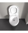 Set vas WC rimless suspendat, Villeroy&Boch Skyla, TwistFlush, capac inchidere lenta, 37x56cm, Stone White CeramicPlus, 5656CLRW