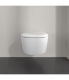Set vas WC rimless suspendat, Villeroy&Boch Skyla, TwistFlush, capac inchidere lenta, 37x56cm, Stone White CeramicPlus, 5656CLRW