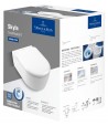 Set vas WC rimless suspendat, Villeroy&Boch Skyla, TwistFlush, capac inchidere lenta, 37x53cm, Stone White CeramicPlus, 5656CLRW
