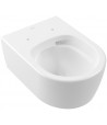 Set vas WC rimless suspendat, Villeroy&Boch Skyla, TwistFlush, capac inchidere lenta, 37x53cm, Stone White CeramicPlus, 5656CLRW
