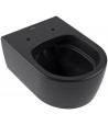 Set vas WC rimless suspendat, Villeroy&Boch Skyla, TwistFlush, capac inchidere lenta, 37x53cm, Pure Black CeramicPlus, 5656CLR7 