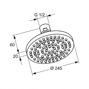 Sistem de dus incastrat, Kludi Bozz Push, cu para 1 jet, agatatoare, furtun, palarie 1 jet si brat dus, negru mat - 12