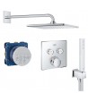 Sistem de dus incastrat, Grohe Grohtherm SmartControl cu palarie Rainshower Mono, crom - 1