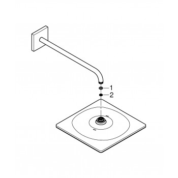 Palarie de dus cu brat, Grohe Grohe Rainshower Mono 310, montare pe perete, crom, 26564000 - 3