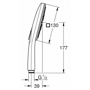 Para de dus, Grohe Rainshower SmartActive Cube, 3 tipuri de jet, auriu periat, 26582GN0 - 5