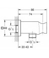 Conector dus cu agatatoare, Grohe Rainshower, auriu periat, 26659GN0 - 2